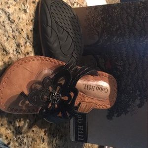 Cobb Hill Black Leather Sandal